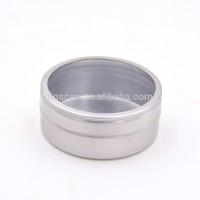 Waimaotong china customized round plain metal tin gift case packaging boxes with clear PVC window lid