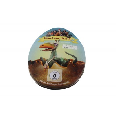 Wholesale Recycle Feature egg shaped meta cutel kids dvd case