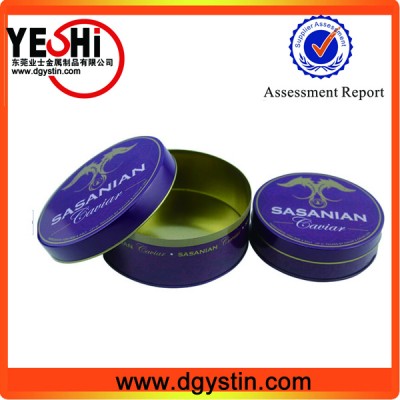 High quality round airtight metal caviar tin can selling on Russia