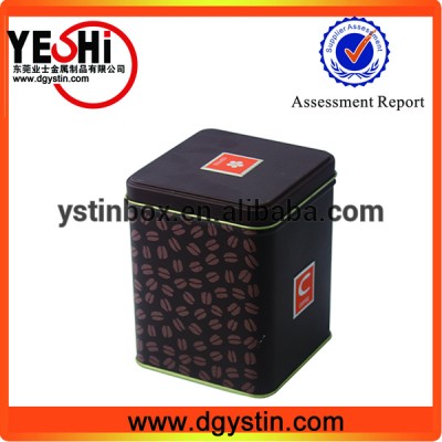 premium food grade packing tin box and black tin coffee tea storage box