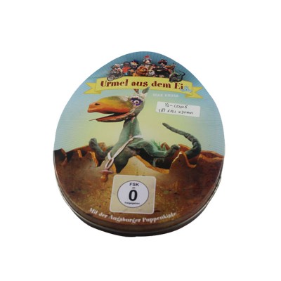 High quality round oval shape cd dvd vcd tin box package