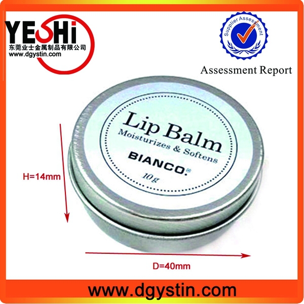 Hot sale natural round metal OEM lip balm tin container